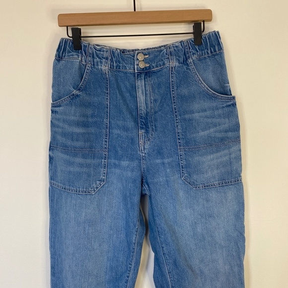 Veronica Beard Jeans Light Wash Arya Straight High Rise Large Pocket - Picture 2 of 6